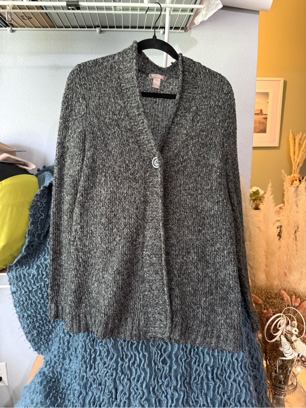 White Stag Gray Marled Shawl Collar Cardigan